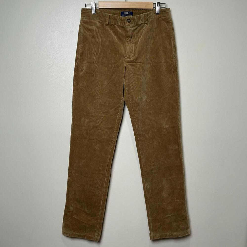 Polo Ralph Lauren Boys Brown Corduroy Pants Size 18 Preppy‎